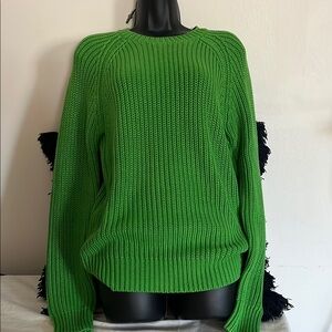 MICHAEL Michael Kors Green Crew Neck Sweater with Bow Details